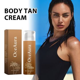 Gradual Buildable Sunless Body Tan Cream 100g Hydrating Streak-Free Self Bronzing Lotion Airless Pump Design Natural Warm Bronze Skin Tone Full B